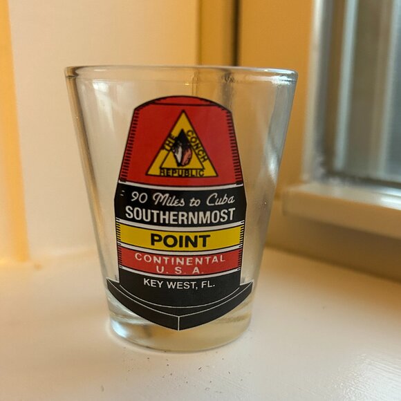 Conch Republic 90 Miles Cuba Key West FL Shot Glass Shooter Drinks Bar Bartender - Picture 1 of 8